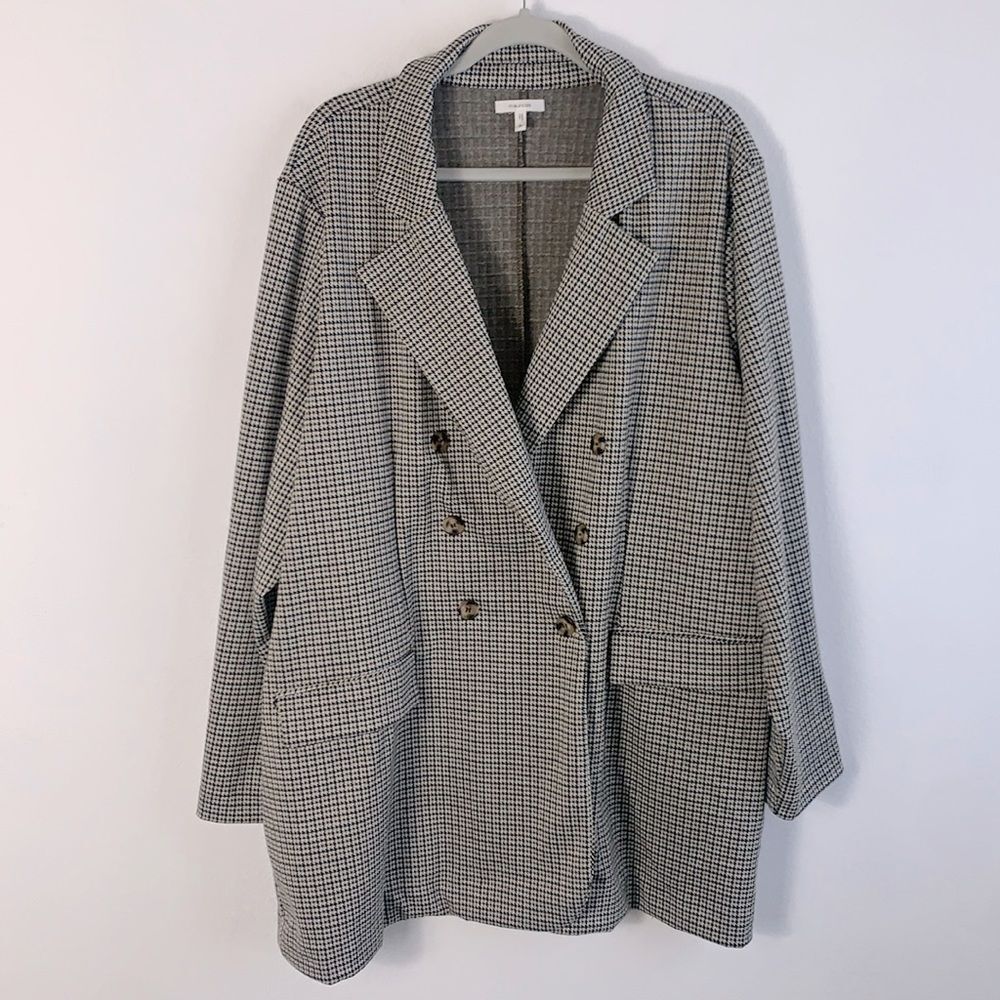 Maurice’s Houndstooth Double Breasted Oversized Lightweight Knit Blazer Plus 3x